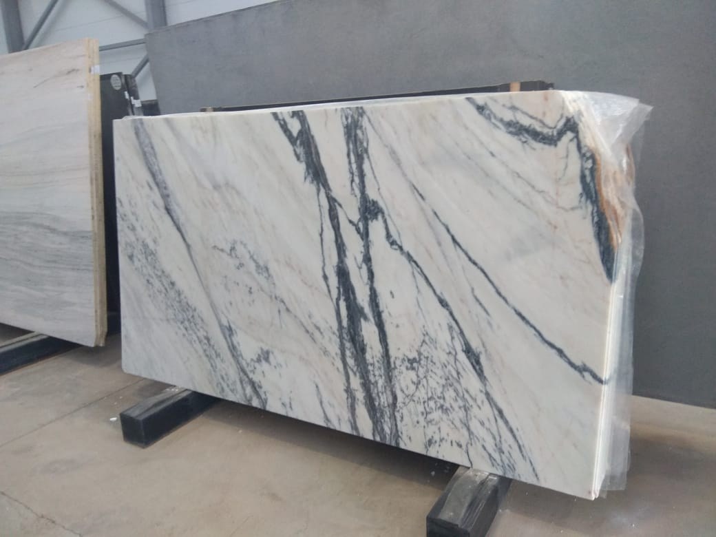 Calacata Manhattan 20mm Мрaмoр, Белый, Черный, Голубой, Серый