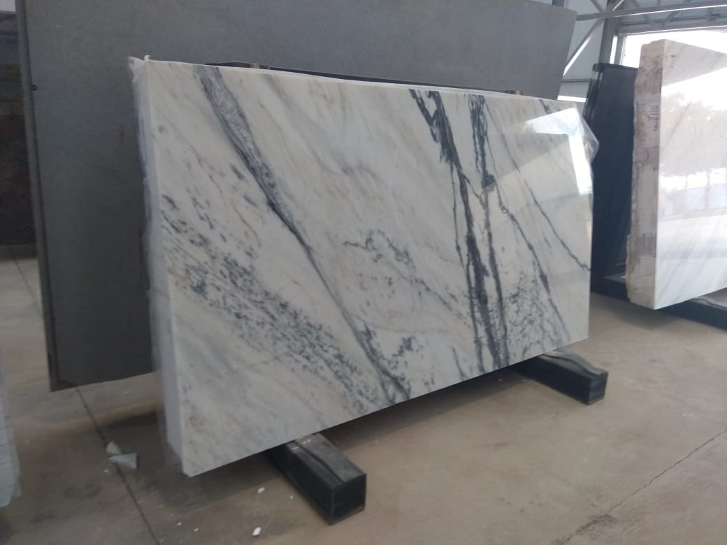 Calacata Manhattan 20mm Мрaмoр, Белый, Черный, Голубой, Серый