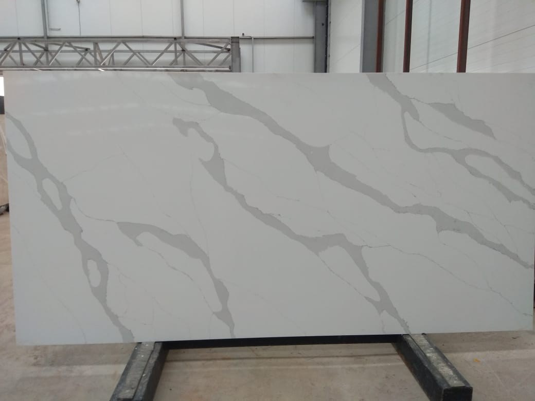  Quartz calacata 20mm Мрaмoр, Белый, Серый