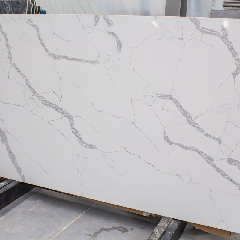  Quartz Carrara 20 mm Мрaмoр, Белый, Серый